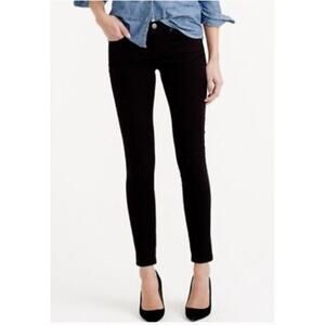 J CREW Womens Black Velvet Mid Rise Skinny Slim Stretch Jeans Pants sz 25
